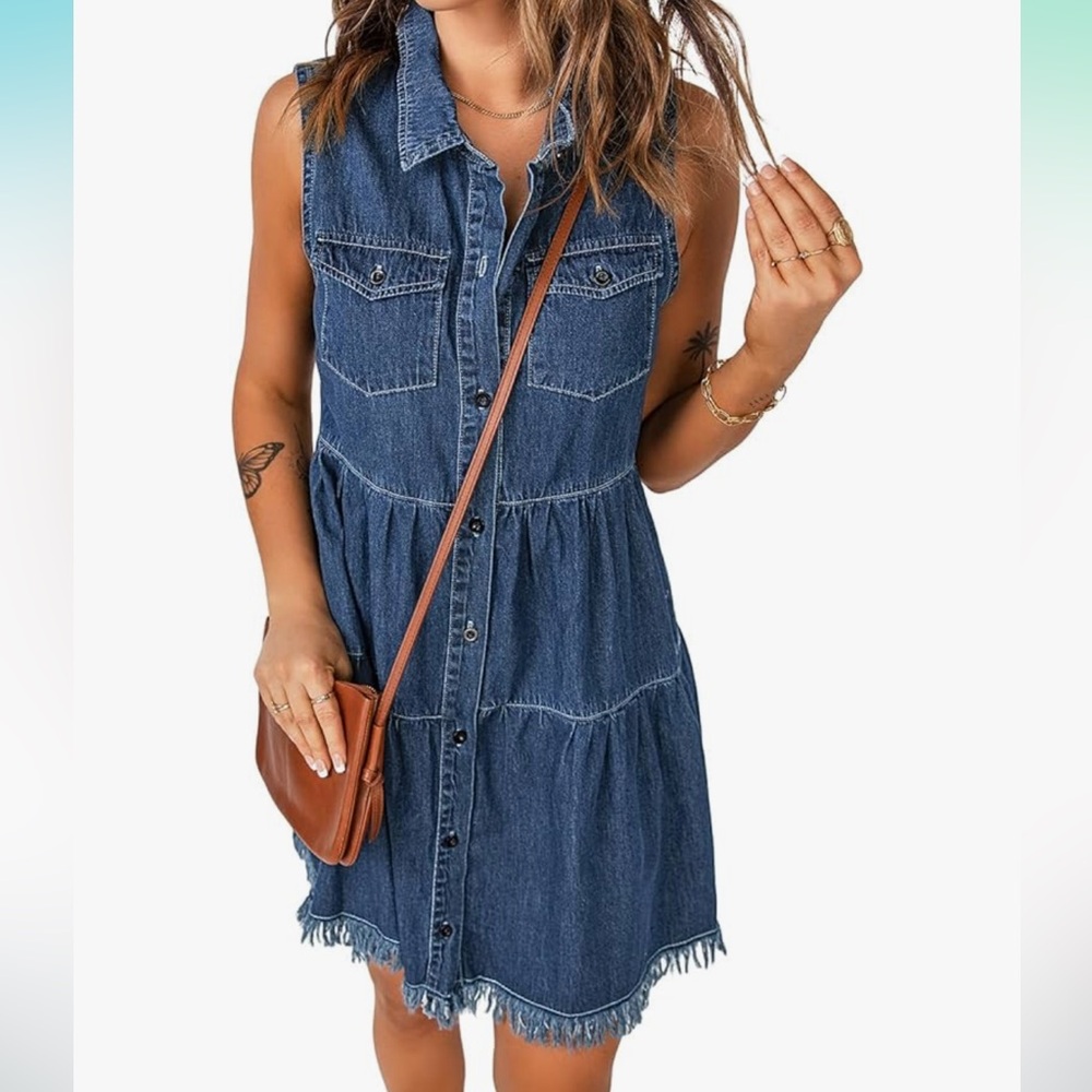 Collared Denim Dress